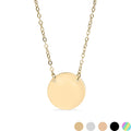 Gold Blank Circle Necklace - Stainless Steel Engravable Pendant With Hypoallergenic Chain