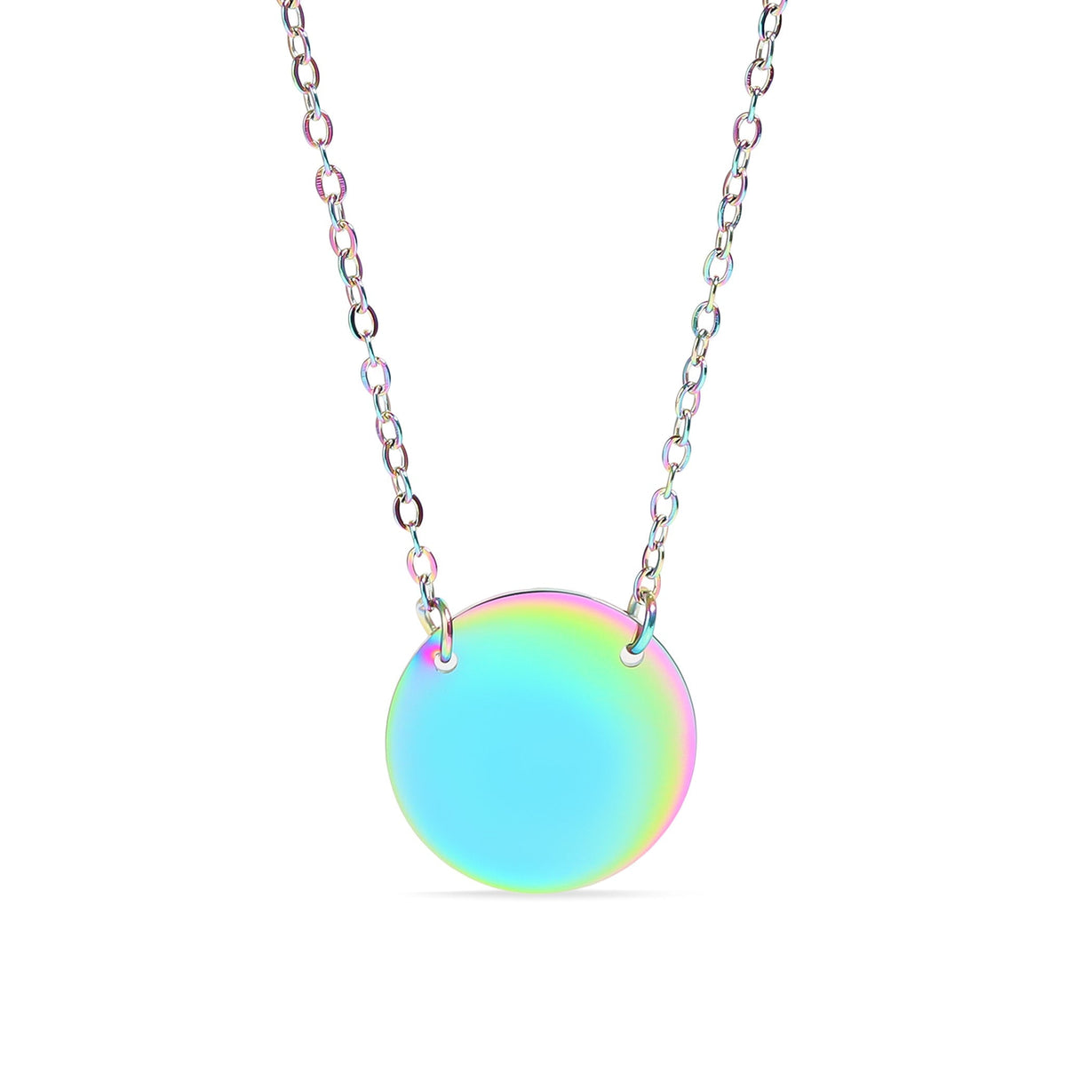 Gold Blank Circle Necklace - Stainless Steel Engravable Pendant With Hypoallergenic Chain