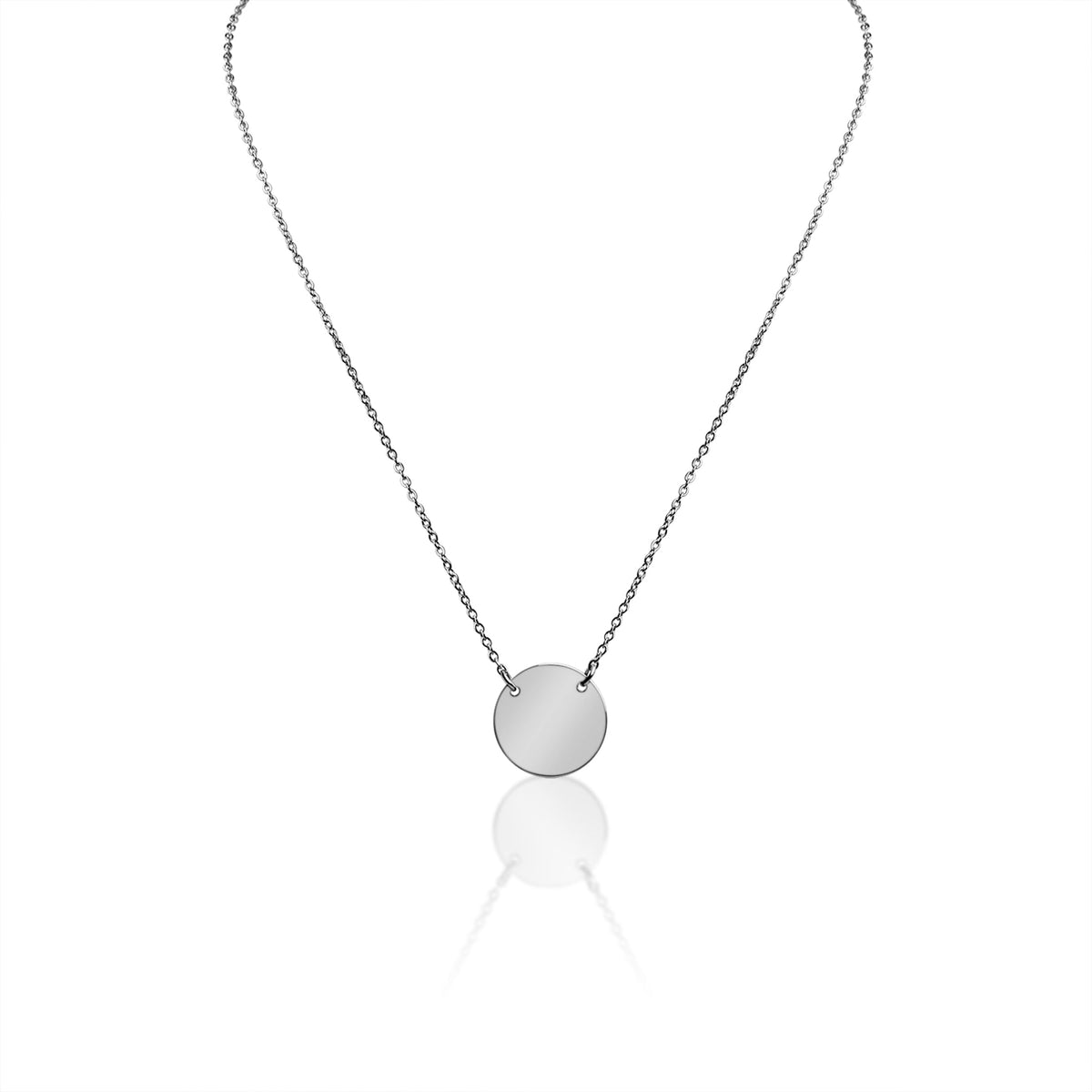 Gold Blank Circle Necklace - Stainless Steel Engravable Pendant With Hypoallergenic Chain