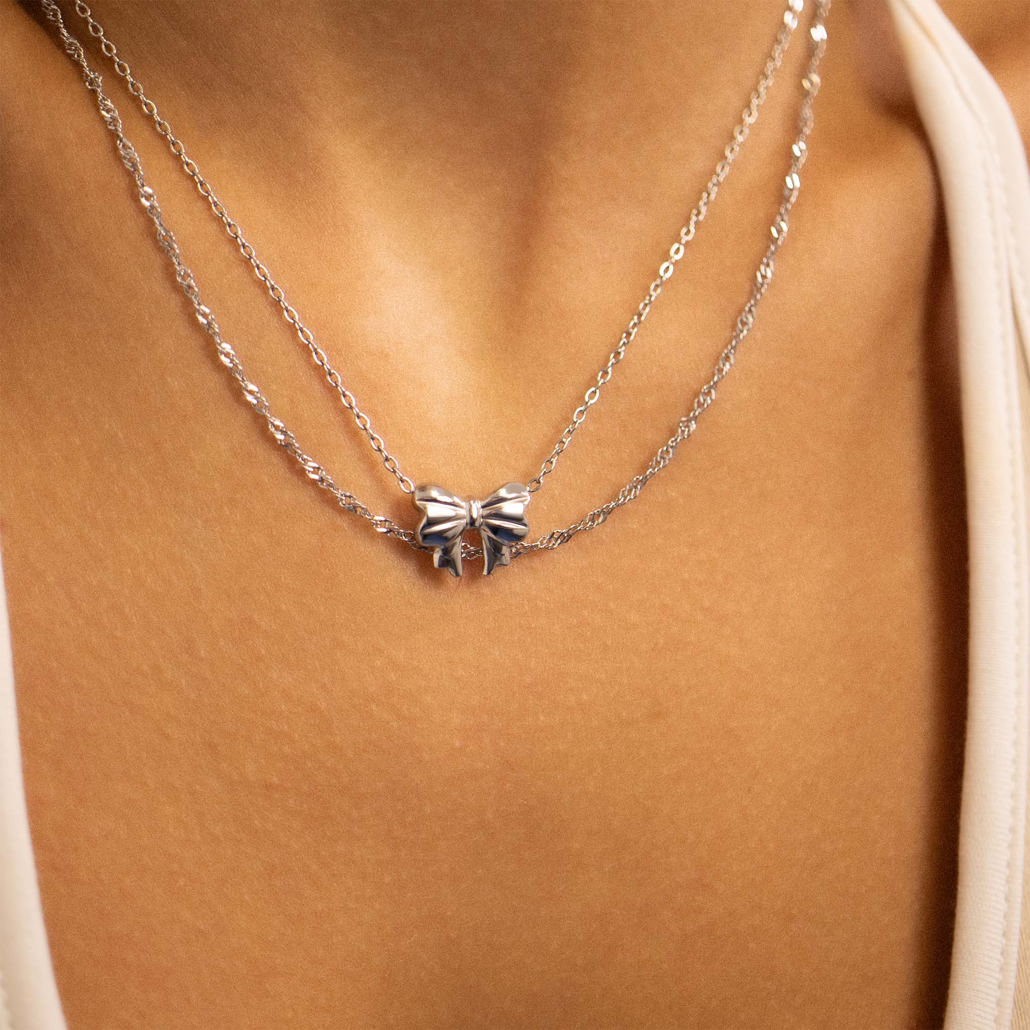 Gold Bow Necklace – 18K Gold Pendant | Dainty Stainless Steel Jewelry - Necklaces | Sunflower Soul Boutique