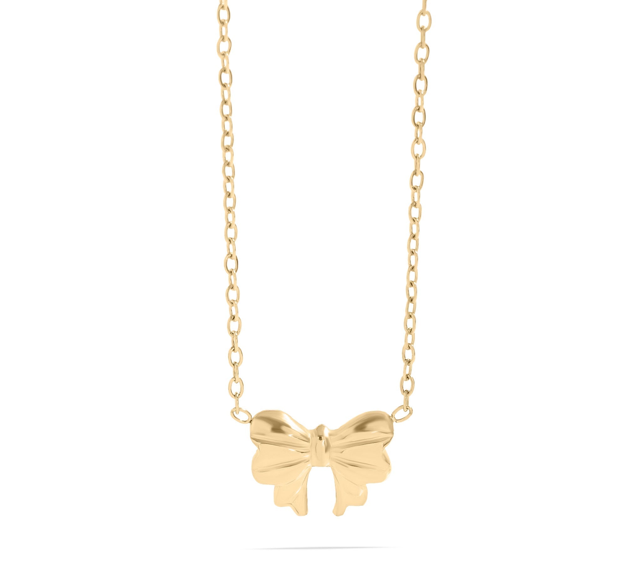 Gold Bow Necklace – 18K Gold Pendant | Dainty Stainless Steel Jewelry - Necklaces | Sunflower Soul Boutique