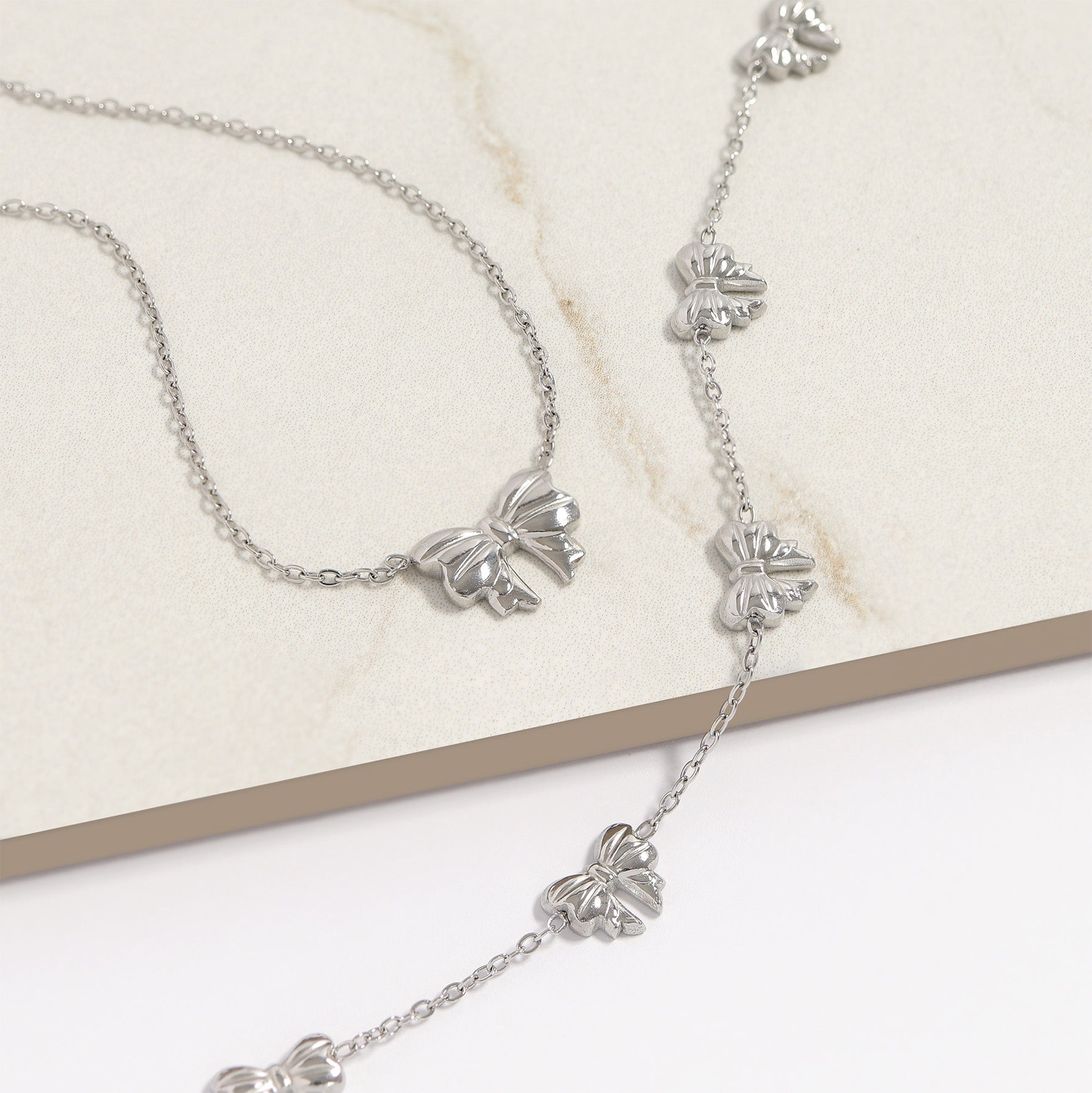 Gold Bow Necklace – 18K Gold Pendant | Dainty Stainless Steel Jewelry - Necklaces | Sunflower Soul Boutique