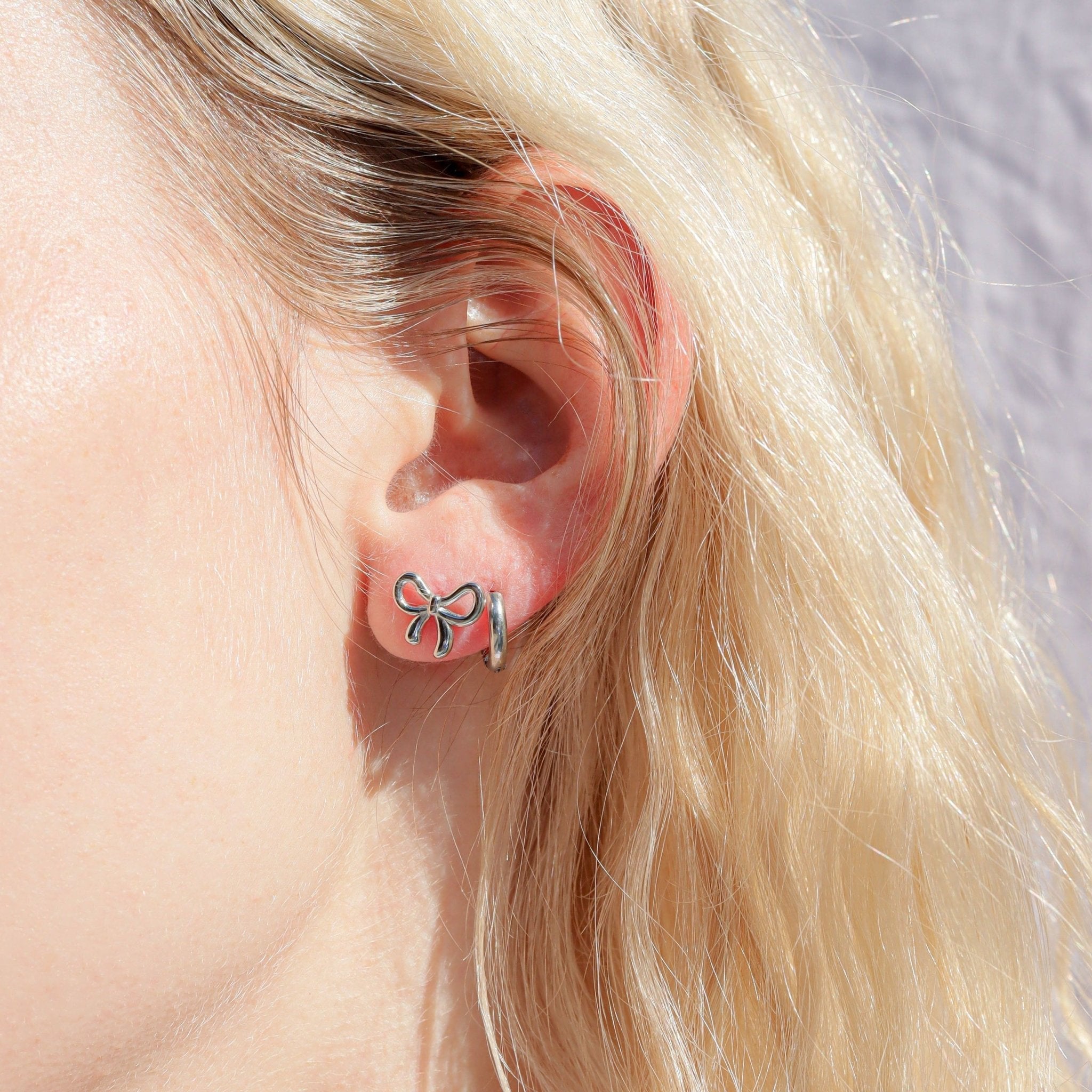 Gold Bow Stud Earrings – 18K Gold PVD Stainless Steel | Hypoallergenic Lightweight Design - Earring | Sunflower Soul Boutique
