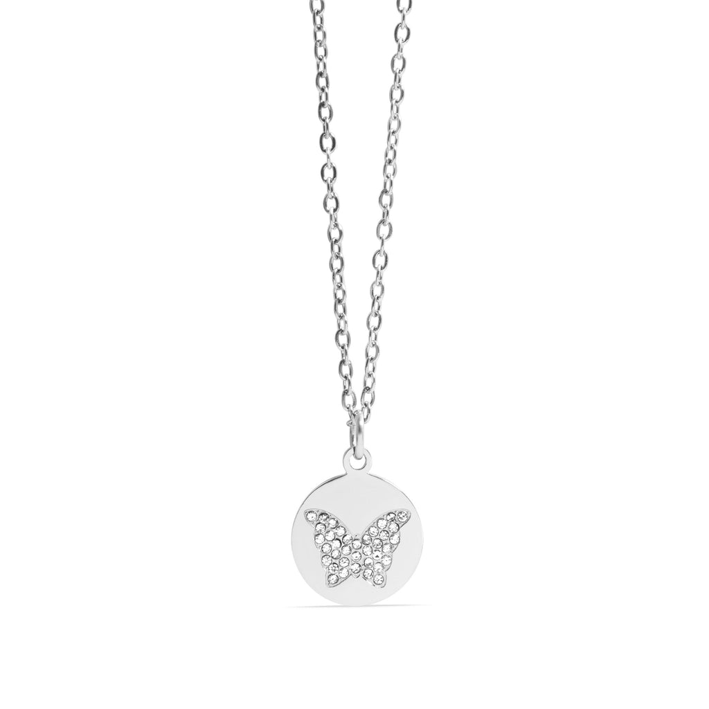 Gold Butterfly Necklace – 18 Inch Gold Chain With Sparkling Stone Pendant - Necklaces | Sunflower Soul Boutique