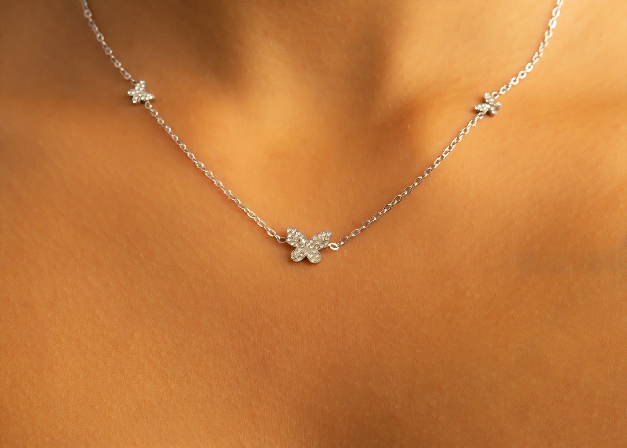 Gold Butterfly Necklace – 18K Gold Plated Chain | Hypoallergenic Stainless Steel Jewelry - Necklaces | Sunflower Soul Boutique