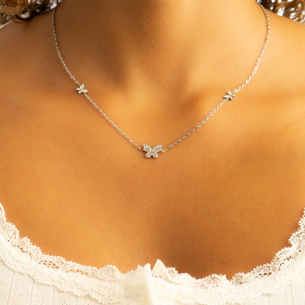Gold Butterfly Necklace – 18K Gold Plated Chain | Hypoallergenic Stainless Steel Jewelry - Necklaces | Sunflower Soul Boutique