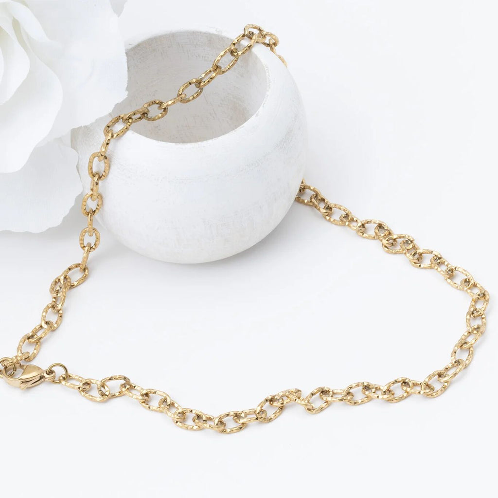 Gold Cable Link Necklace – 18K Gold PVD Coated Stainless Steel Chain, Hypoallergenic Jewelry - Necklaces | Sunflower Soul Boutique