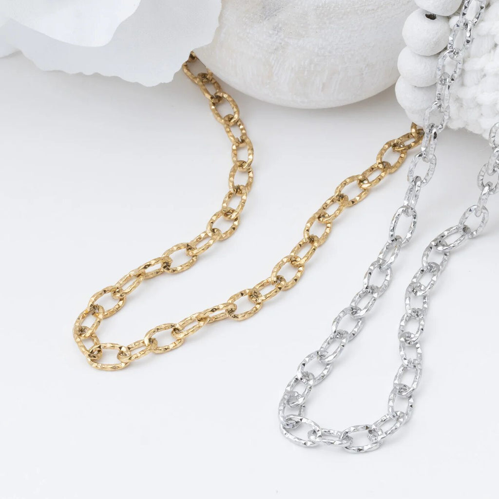 Gold Cable Link Necklace – 18K Gold PVD Coated Stainless Steel Chain, Hypoallergenic Jewelry - Necklaces | Sunflower Soul Boutique