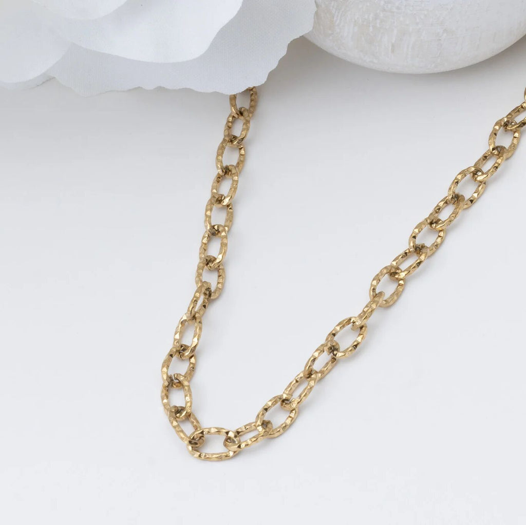 Gold Cable Link Necklace – 18K Gold PVD Coated Stainless Steel Chain, Hypoallergenic Jewelry - Necklaces | Sunflower Soul Boutique