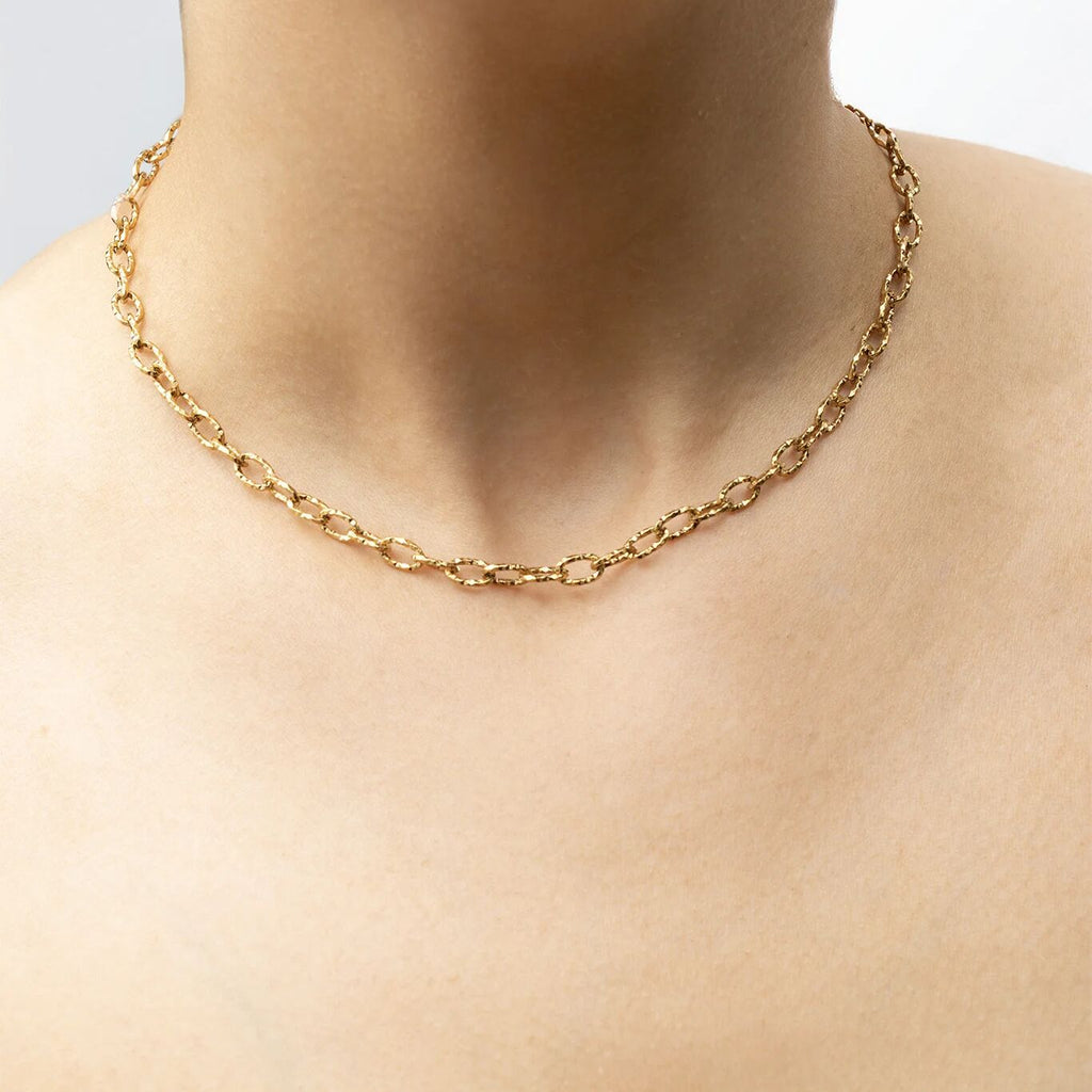 Gold Cable Link Necklace – 18K Gold PVD Coated Stainless Steel Chain, Hypoallergenic Jewelry - Necklaces | Sunflower Soul Boutique