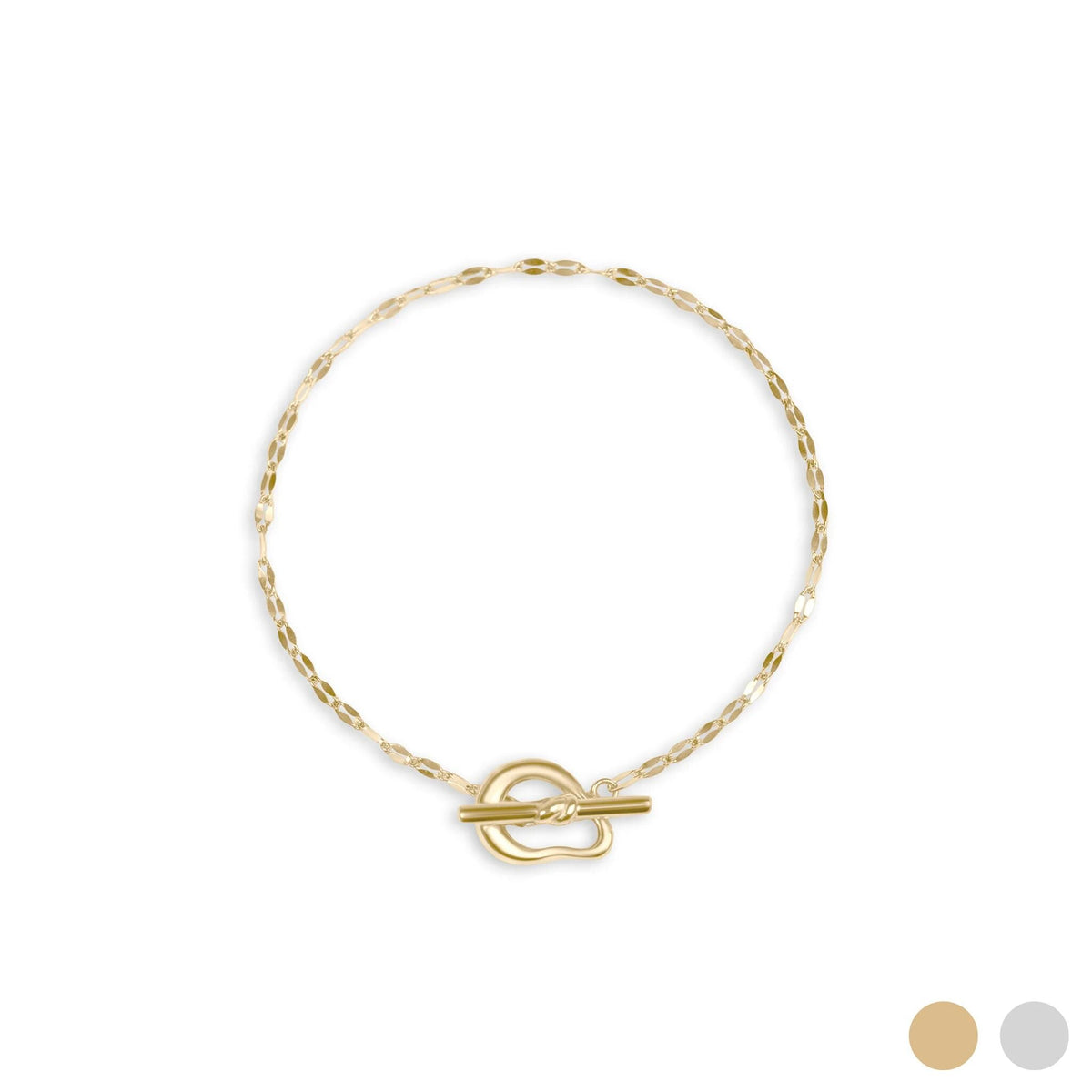18K Gold PVD Stainless Steel Abstract Carabiner Bracelet- gold main 