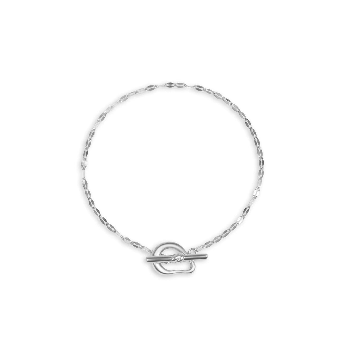 18K Gold PVD Stainless Steel Abstract Carabiner Bracelet- silver main