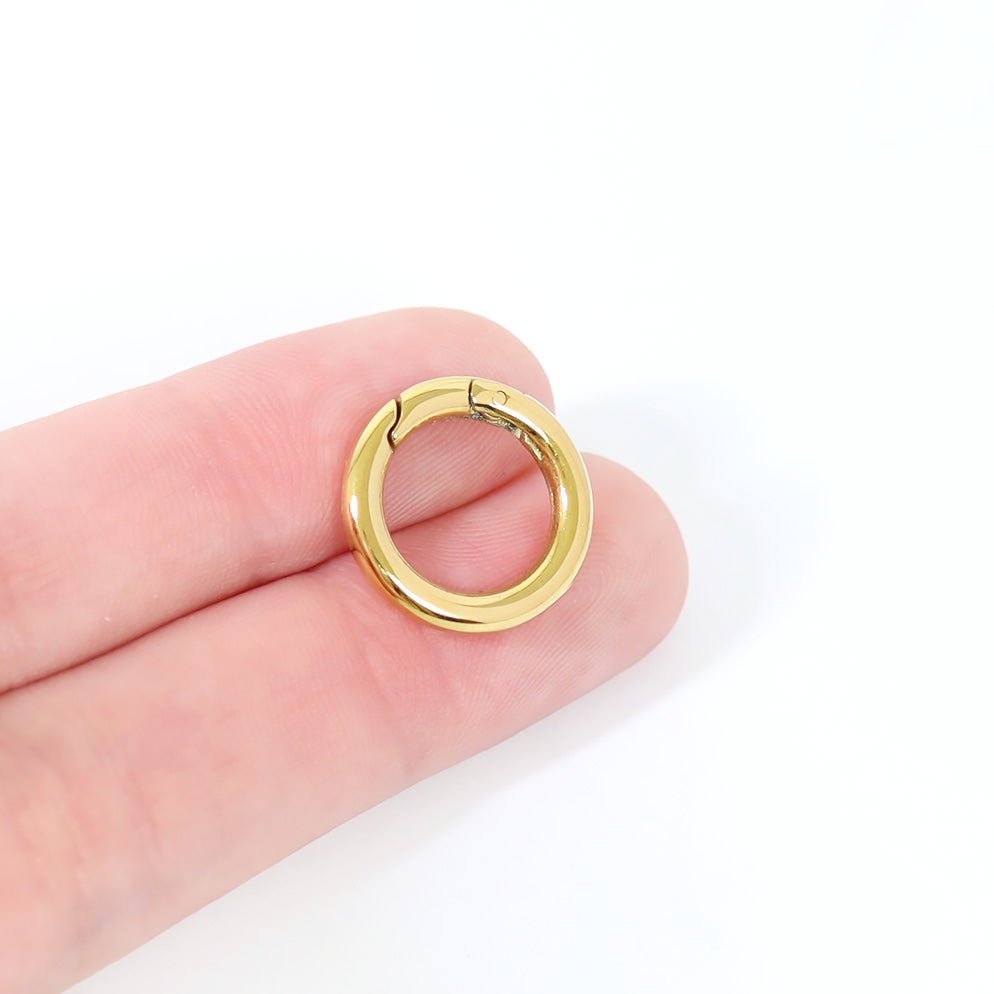 Gold Carabiner Clasp – 18K PVD Coated Jewelry Making Clasp | Stainless Steel, Spring Lock - Findings | Sunflower Soul Boutique