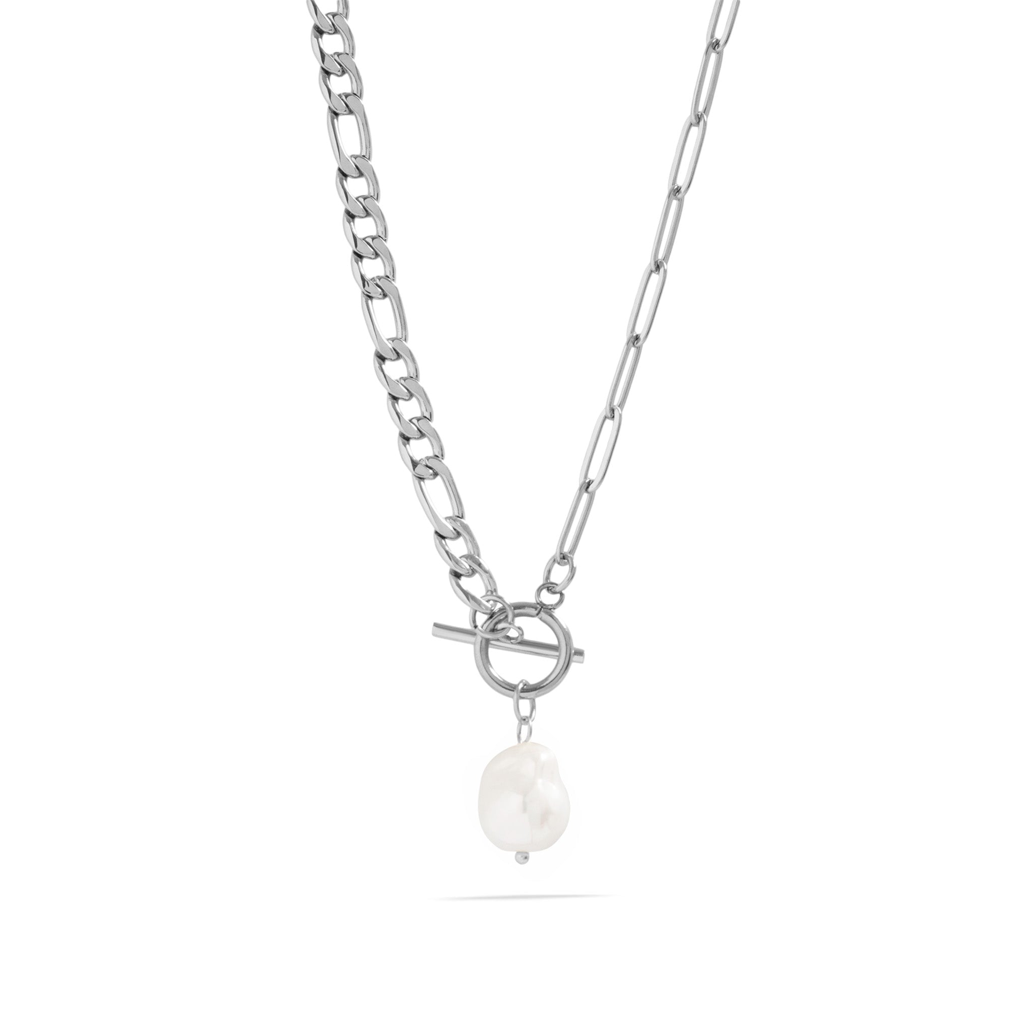Gold Carabiner Necklace – 18K Gold Jewelry With Freshwater Pearl Pendant - Necklaces | Sunflower Soul Boutique