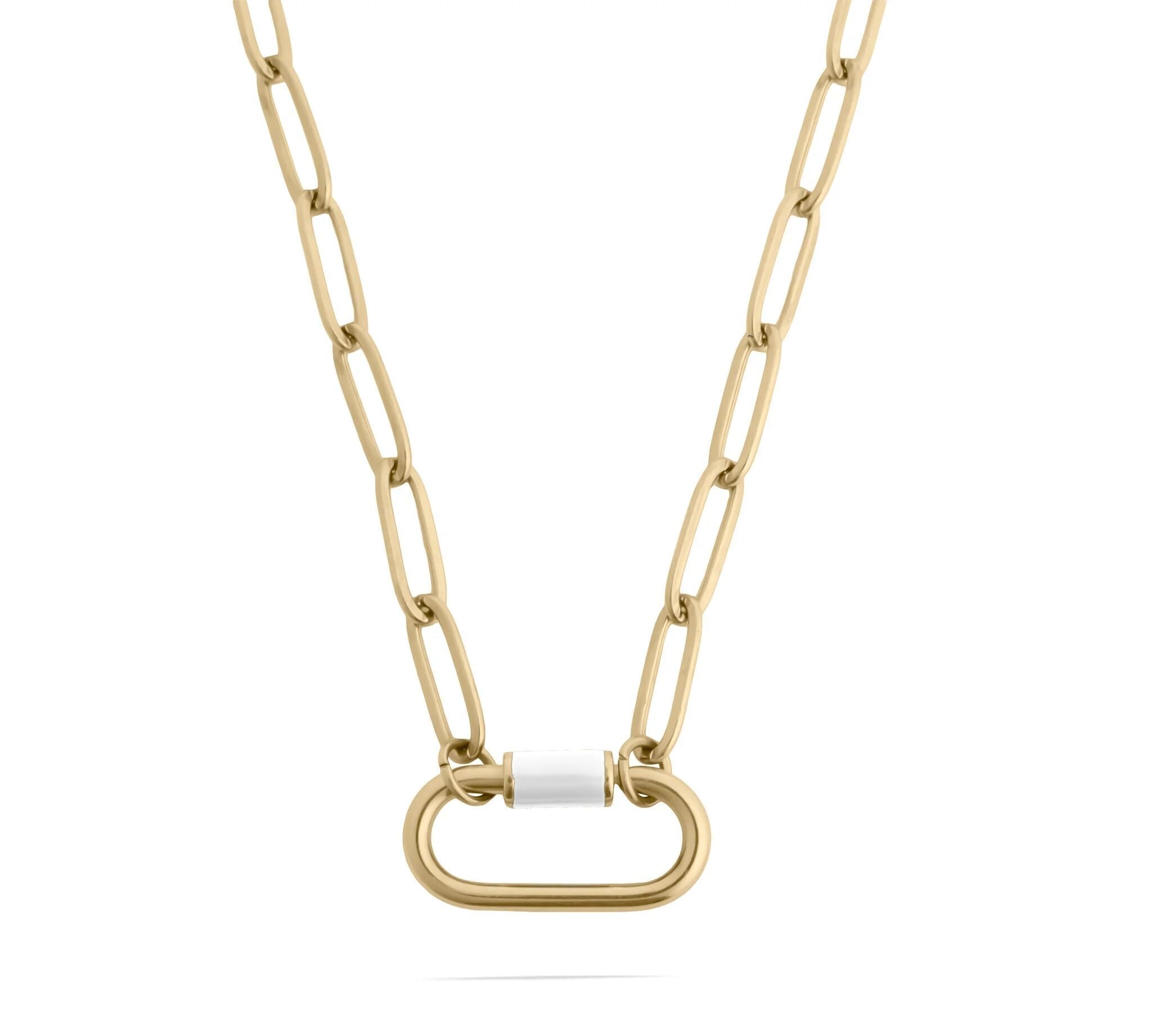 Gold Carabiner Necklace – Adjustable 18K Gold Chain | Scratch Resistant Jewelry - Necklaces | Sunflower Soul Boutique