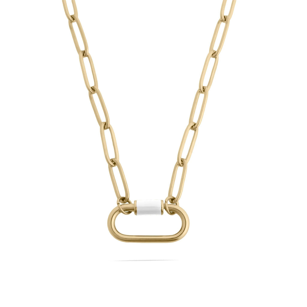 Gold Carabiner Necklace – Adjustable 18K Gold Chain | Scratch Resistant Jewelry - Necklaces | Sunflower Soul Boutique