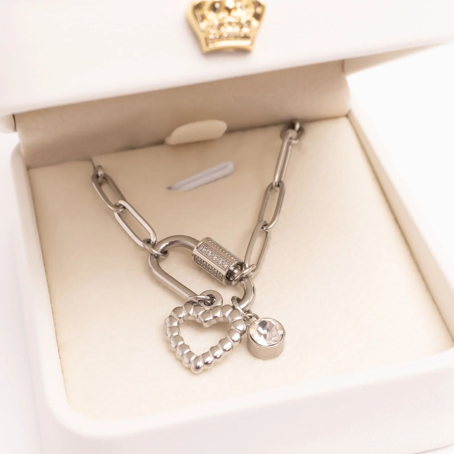 Gold Carabiner Necklace – Durable 18K Gold Jewelry With CZ Stone Chain - Necklaces | Sunflower Soul Boutique