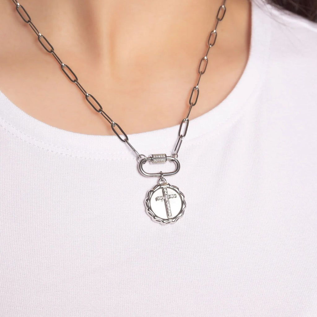 Gold Carabiner Necklace – Durable 18K Gold Jewelry With CZ Stone Chain - Necklaces | Sunflower Soul Boutique