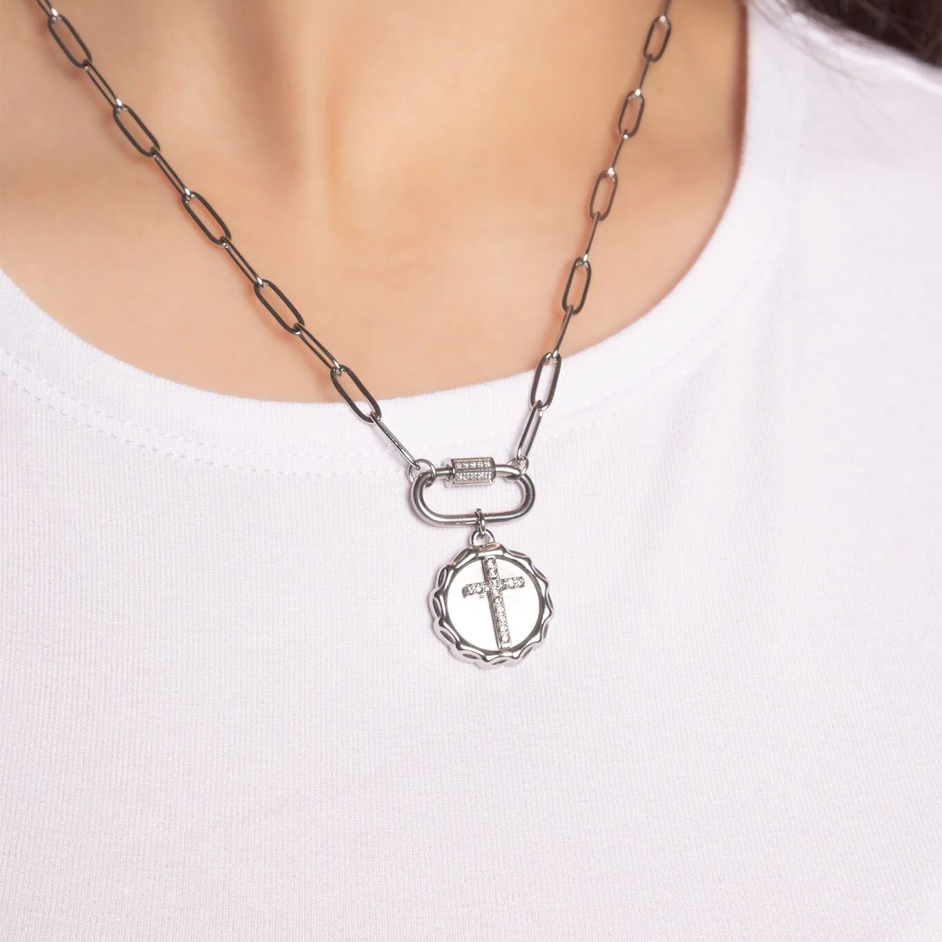 Gold Carabiner Necklace – Durable 18K Gold Jewelry With CZ Stone Chain - Necklaces | Sunflower Soul Boutique