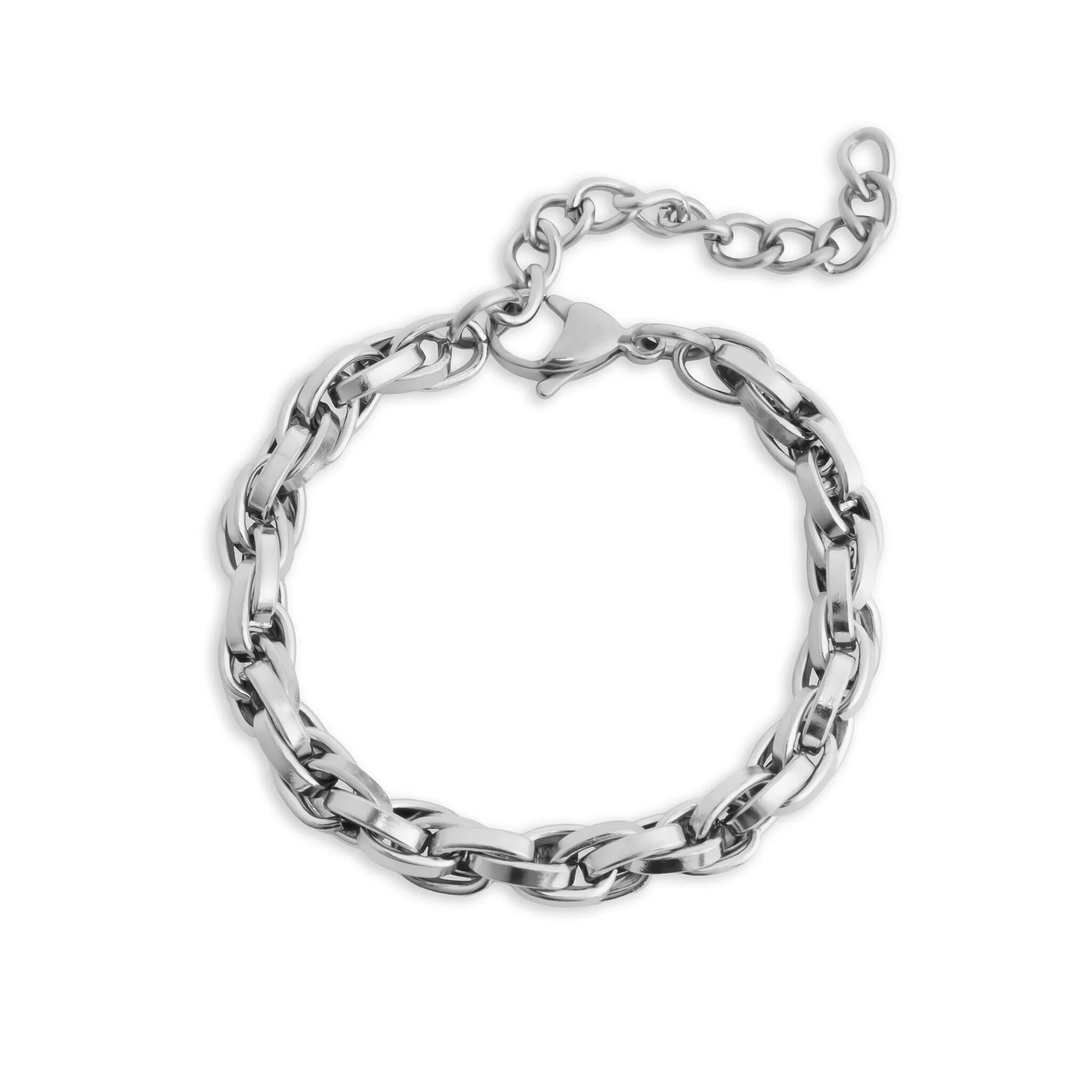 Gold Chain Bracelet - 18K Gold Plated Double Oval Link Adjustable Stainless Steel - Bracelets | Sunflower Soul Boutique