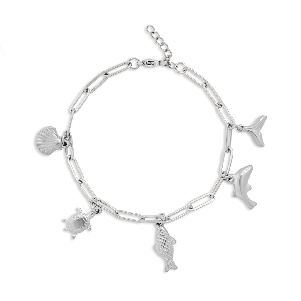 Gold Charm Bracelet – 18K PVD Stainless Steel Sea Charm Coastal Jewelry Gift - bracelet | Sunflower Soul Boutique