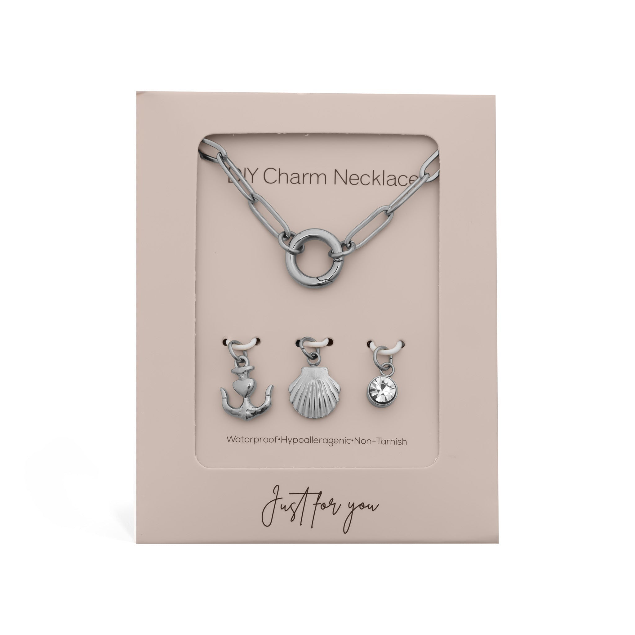 Gold Charm Necklace – Nautical Shell & Anchor Stainless Steel Jewelry Set - Charm Necklace | Sunflower Soul Boutique