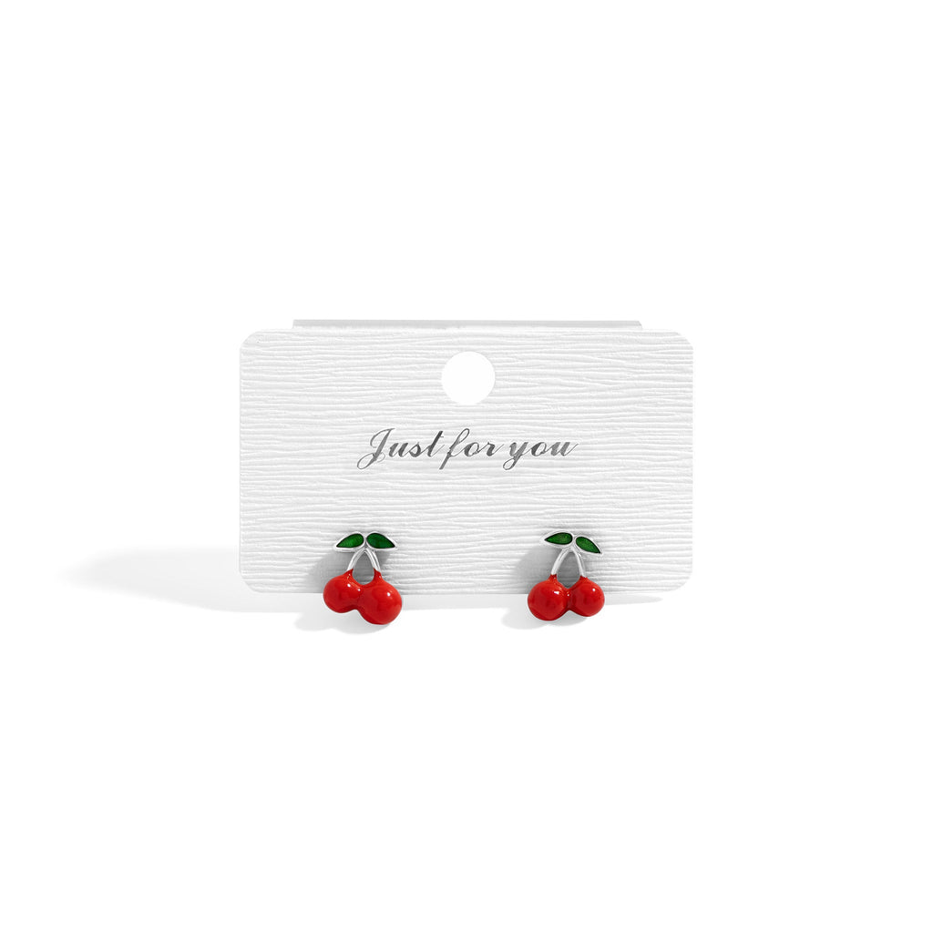 Gold Cherry Earrings – 18K Gold Stud Earrings | Hypoallergenic Stainless Steel Jewelry - Earring | Sunflower Soul Boutique