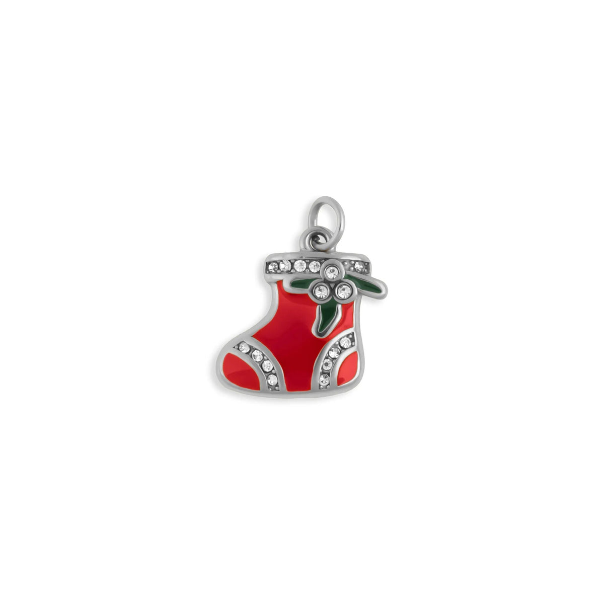 Wholesale Jewelry 18K Gold PVD Stainless Steel Stocking Charm- silver main 