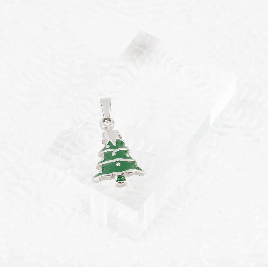 Wholesale Jewelry 18k Gold PVD Stainless Steel Christmas Tree Charm-silver studio 
