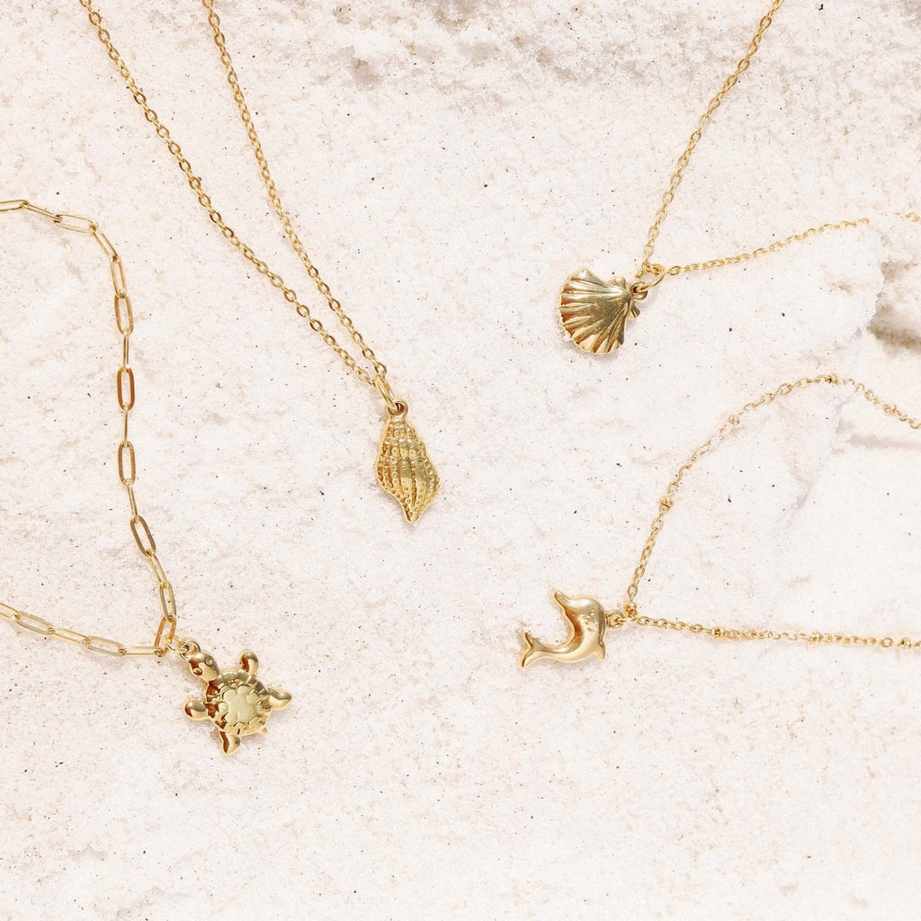 Gold Clam Shell Charm – 18K Gold PVD Coated Stainless Steel Pendant for Bracelets - charm | Sunflower Soul Boutique