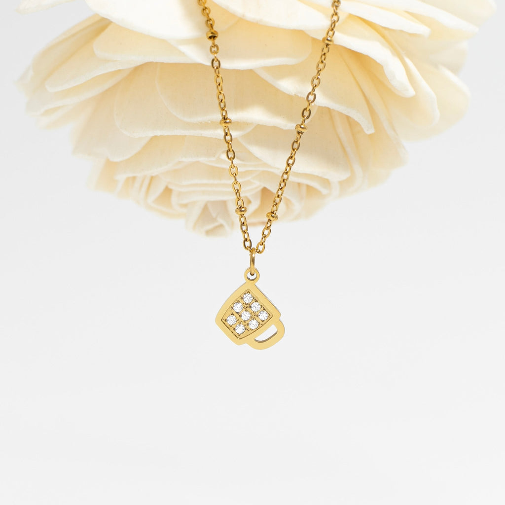Gold Coffee Cup Charm – 18K Gold Plated Stainless Steel Charm Bracelet Accessory - charm | Sunflower Soul Boutique