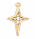 Gold Compass Charm – 18K Gold PVD Pendant With Cubic Zirconia Star Accent - charm | Sunflower Soul Boutique