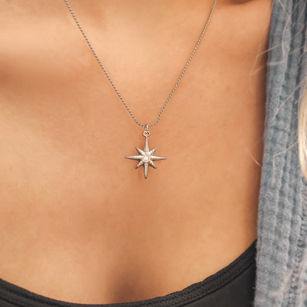 Gold Compass Pendant – 18K Gold Plated Cubic Zirconia Nautical Charm - charm | Sunflower Soul Boutique