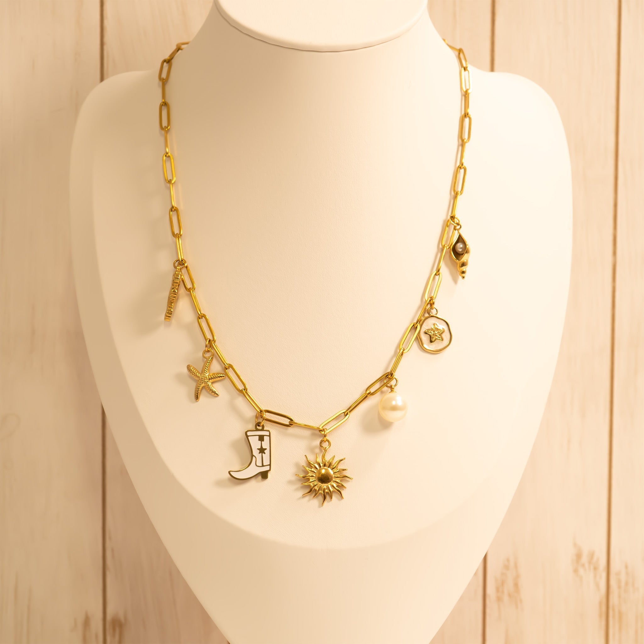 Gold Conch Shell Charm – 18K Gold Pendant Necklace | Waterproof Marine Jewelry - charm | Sunflower Soul Boutique