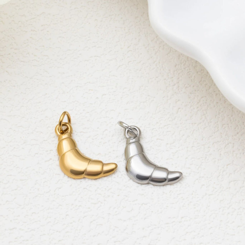 Gold Croissant Charm – 18K Gold Charm Pendant | Lightweight Stainless Steel Accessory - Charms | Sunflower Soul Boutique
