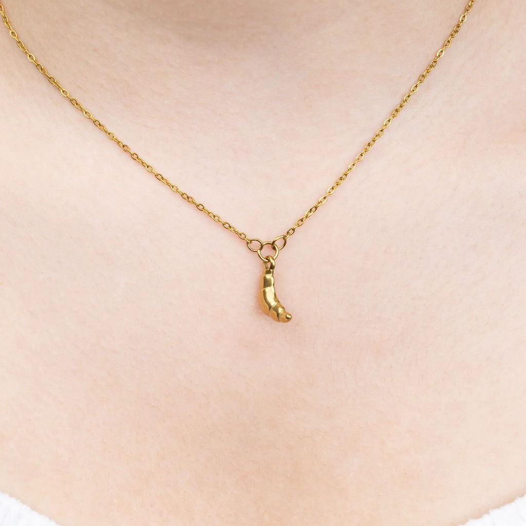 Gold Croissant Charm – 18K Gold Charm Pendant | Lightweight Stainless Steel Accessory - Charms | Sunflower Soul Boutique