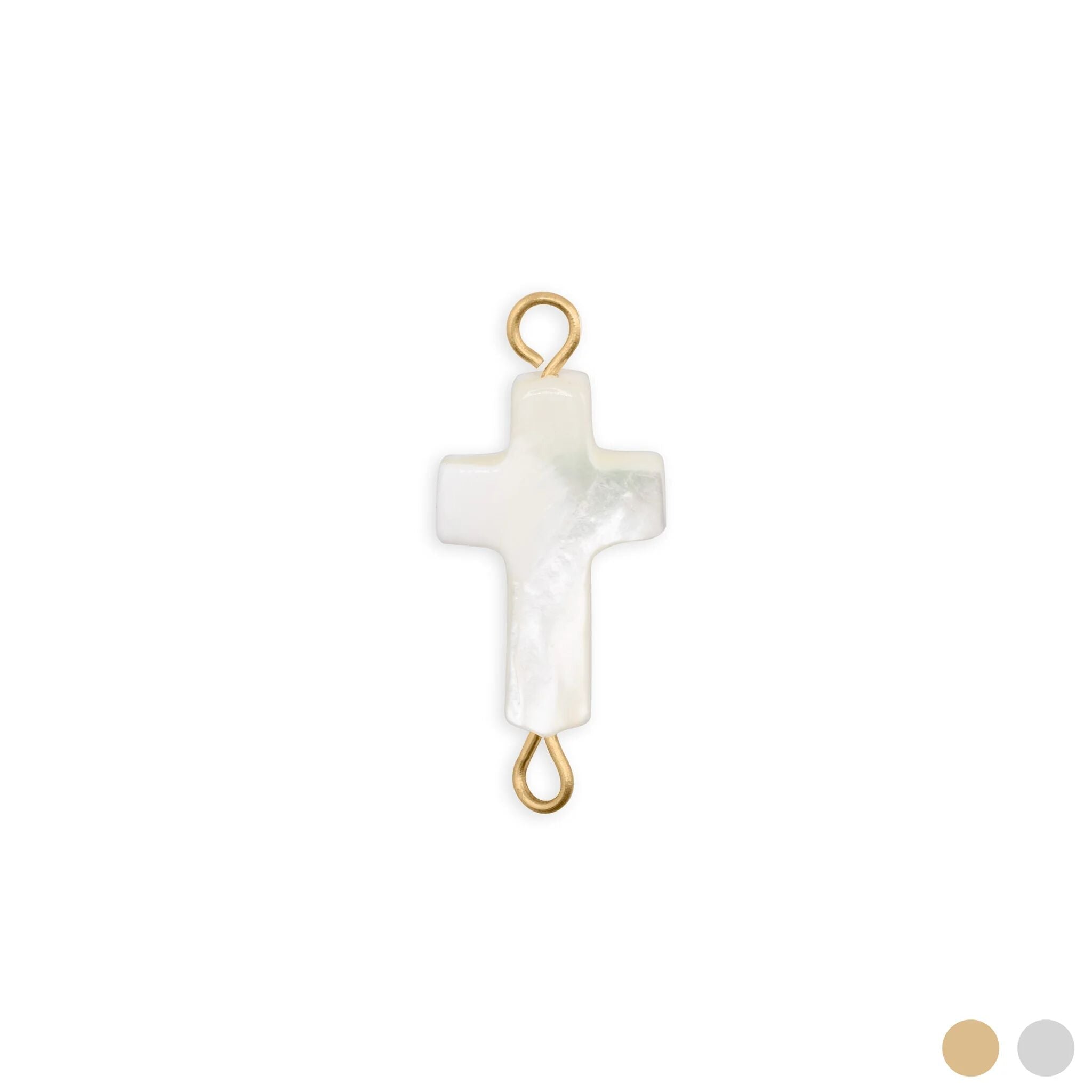 Gold Cross Connector – 18K PVD Stainless Steel Charm With Layered Texture - Charms | Sunflower Soul Boutique