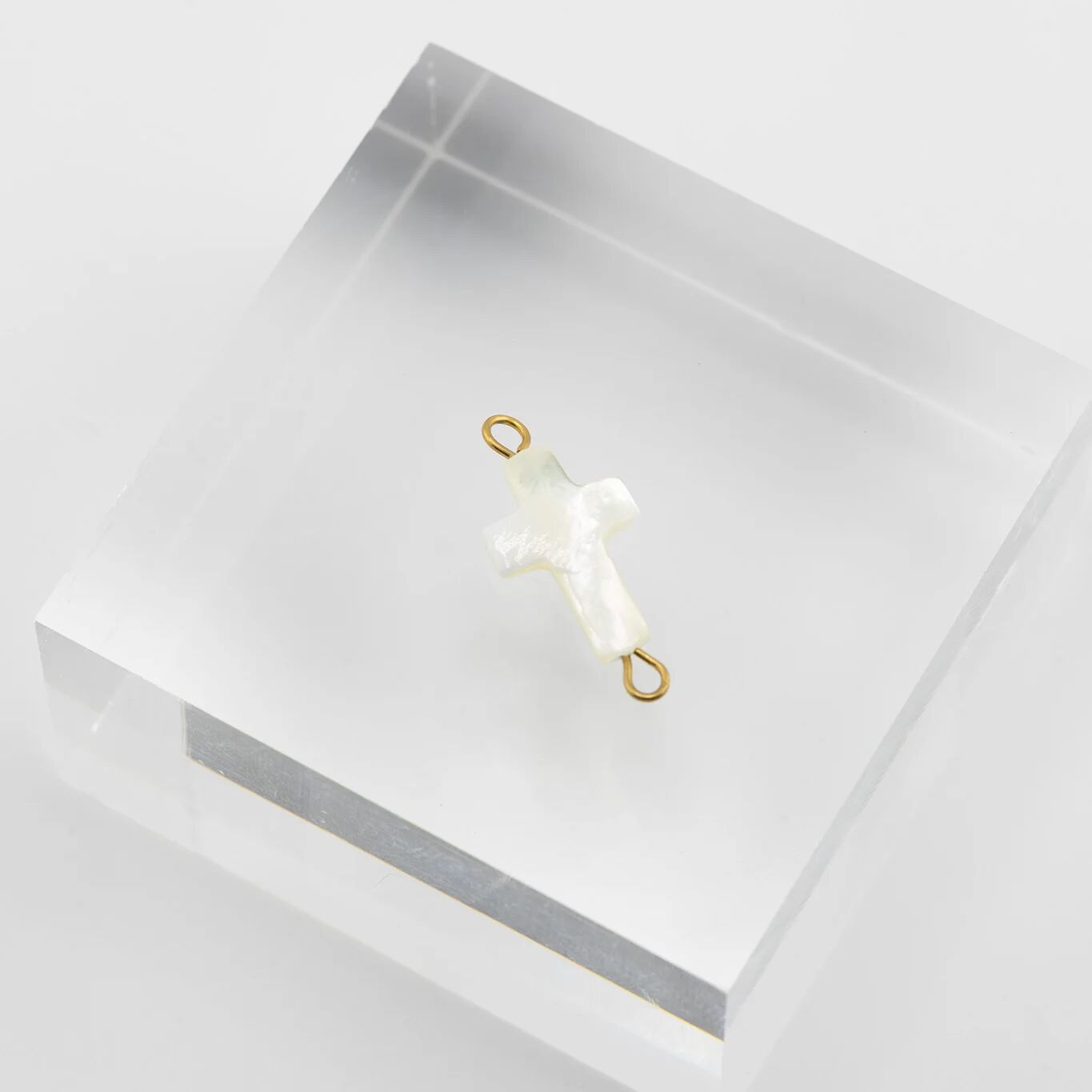 Gold Cross Connector – 18K PVD Stainless Steel Charm With Layered Texture - Charms | Sunflower Soul Boutique
