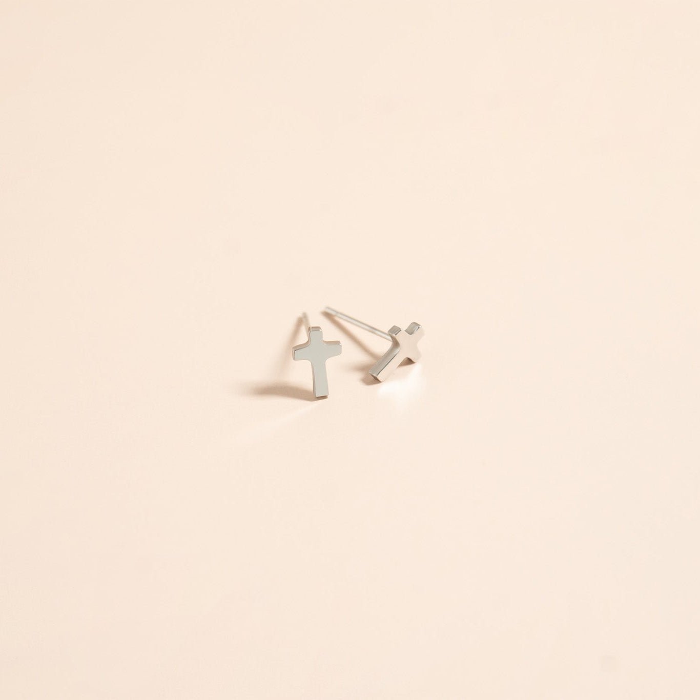 Gold Cross Earrings – 18K Gold Studs | Hypoallergenic Stainless Steel Jewelry - Earring | Sunflower Soul Boutique