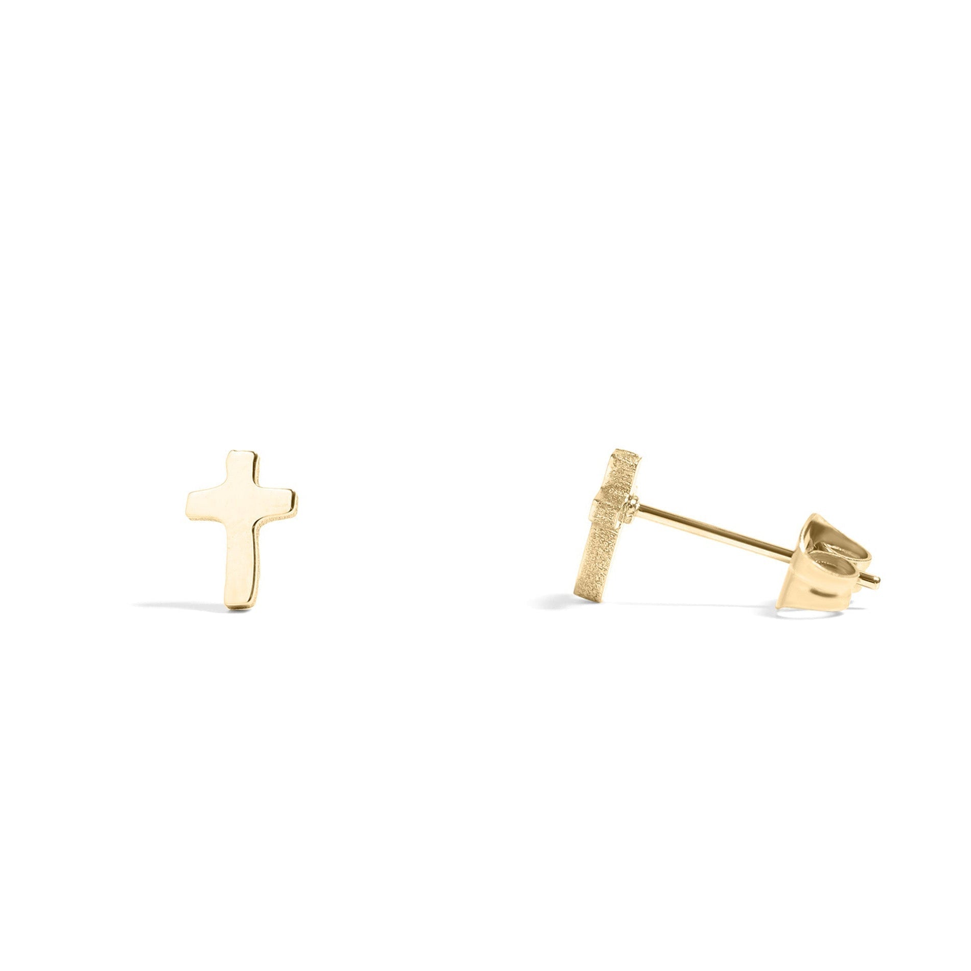 Gold Cross Earrings – 18K Gold Studs | Hypoallergenic Stainless Steel Jewelry - Earring | Sunflower Soul Boutique