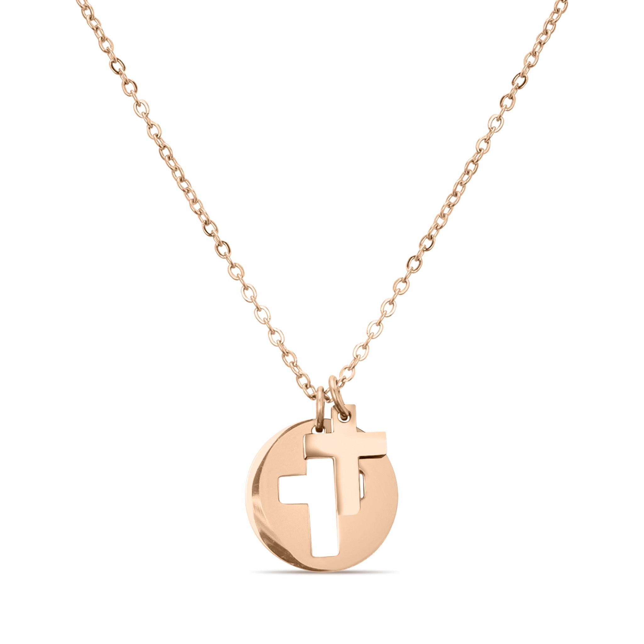 Gold Cross Necklace – 18K Gold Pendant With Cutout Cross Charm On Durable Chain - Necklaces | Sunflower Soul Boutique