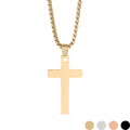 Gold Cross Pendant - 18K PVD Stainless Steel Necklace With Durable Box Chain - Necklaces | Sunflower Soul Boutique
