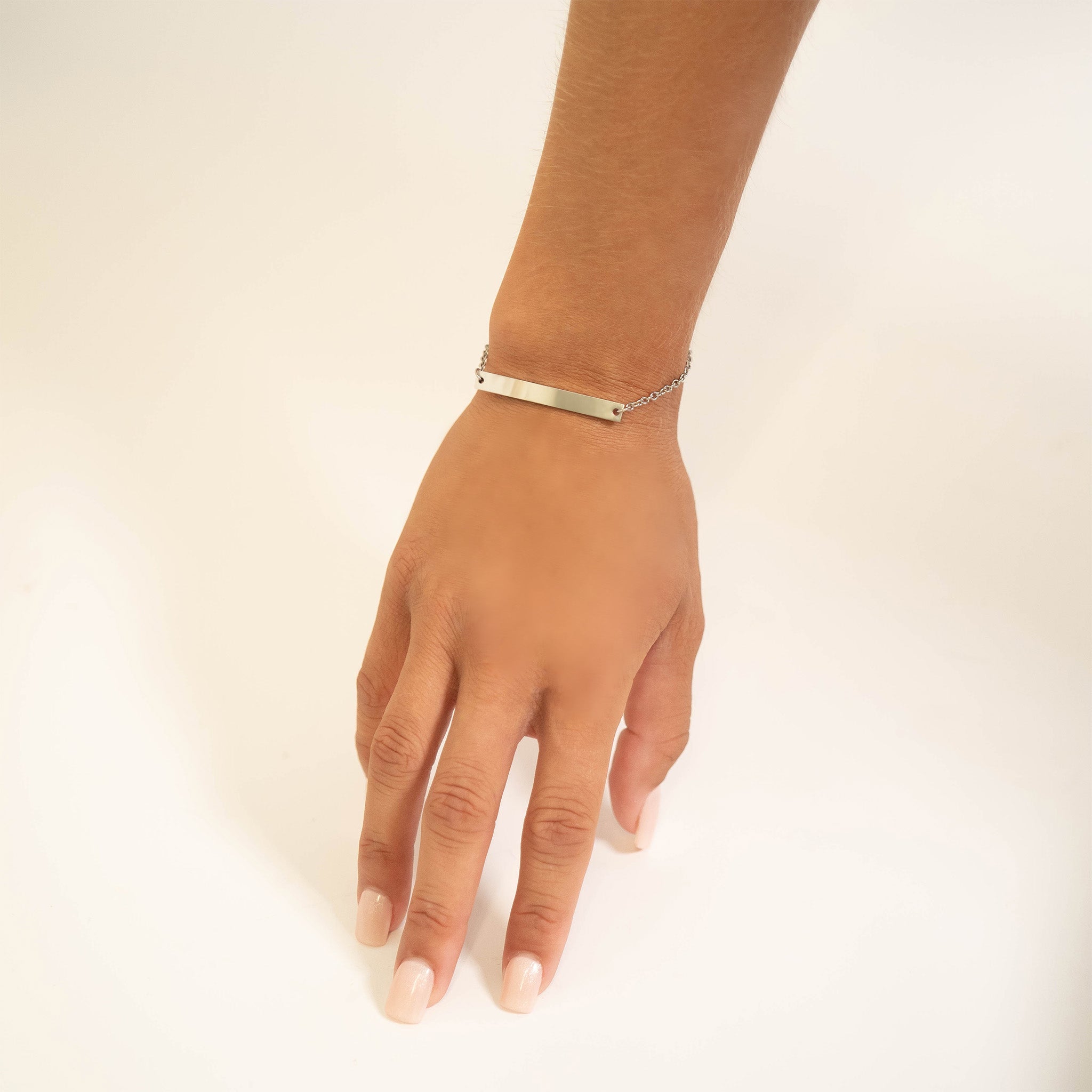 Gold Curved Bar Bracelet – Durable Stainless Steel Personalized Cable Chain Jewelry - Bracelets | Sunflower Soul Boutique