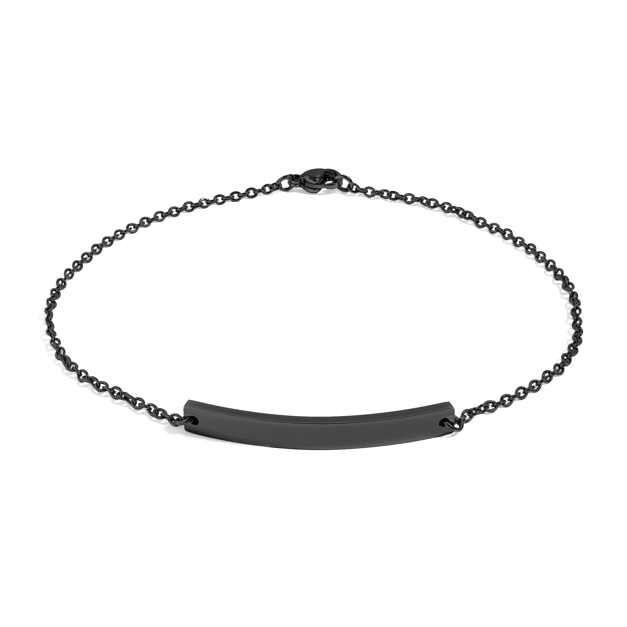 Gold Curved Bar Bracelet – Durable Stainless Steel Personalized Cable Chain Jewelry - Bracelets | Sunflower Soul Boutique