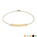 Gold Curved Bar Bracelet – Durable Stainless Steel Personalized Cable Chain Jewelry - Bracelets | Sunflower Soul Boutique