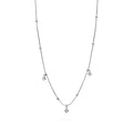 18K Gold PVD Stainless Steel Dangle Stone Necklace- silver main