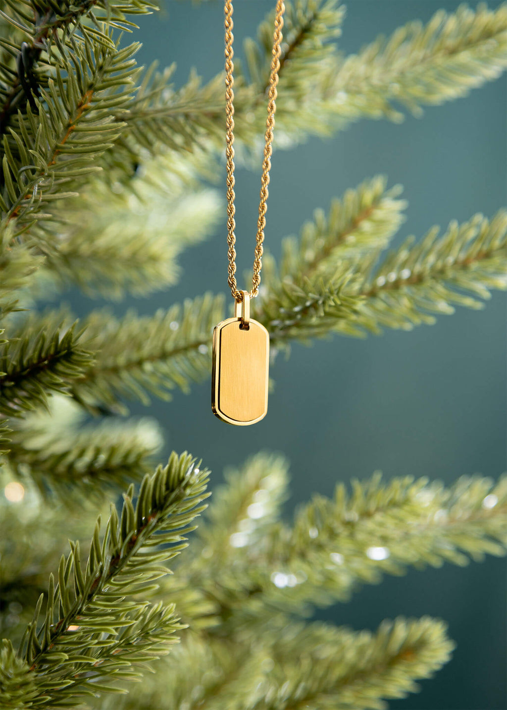 Gold Dog Tag Necklace – 18K Gold Plating | Stainless Steel Mens Pendant - Pendants | Sunflower Soul Boutique