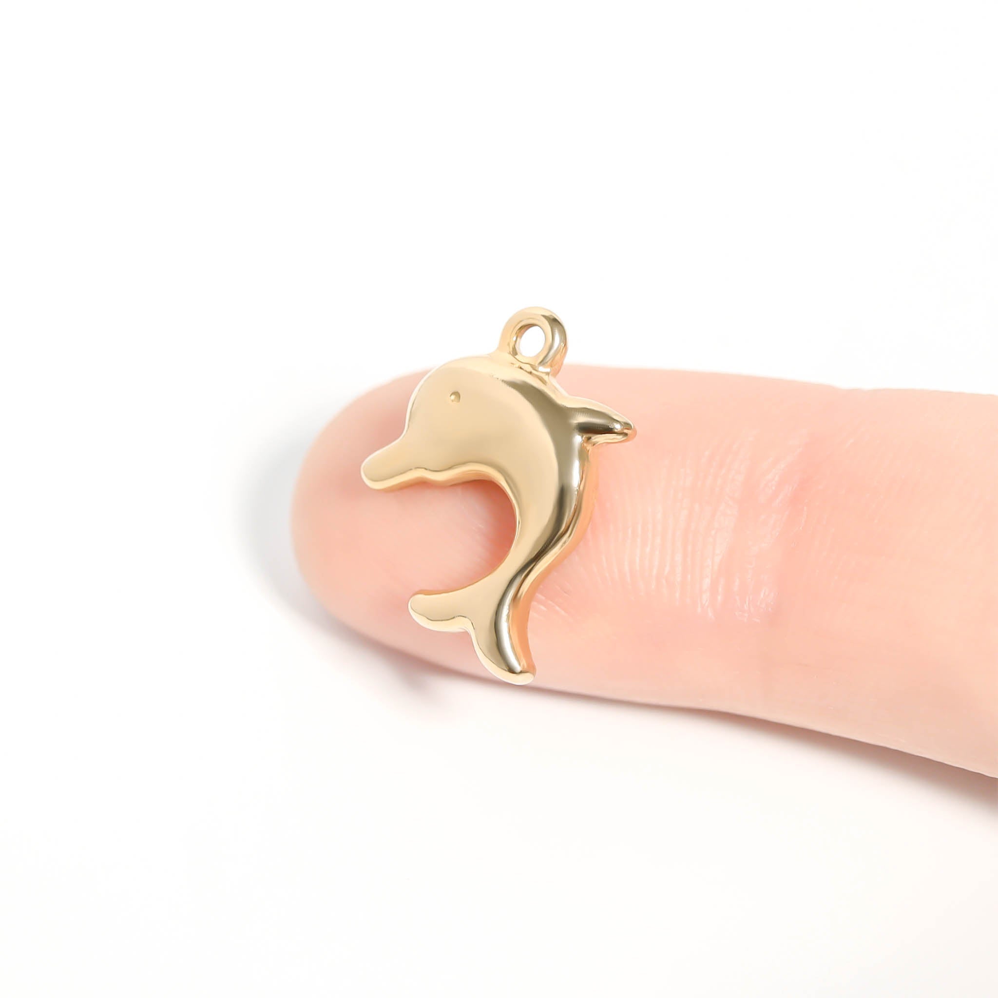 Gold Dolphin Charm Waterproof – 18K Gold Charm PVD Coated Stainless Steel Pendant - charm | Sunflower Soul Boutique