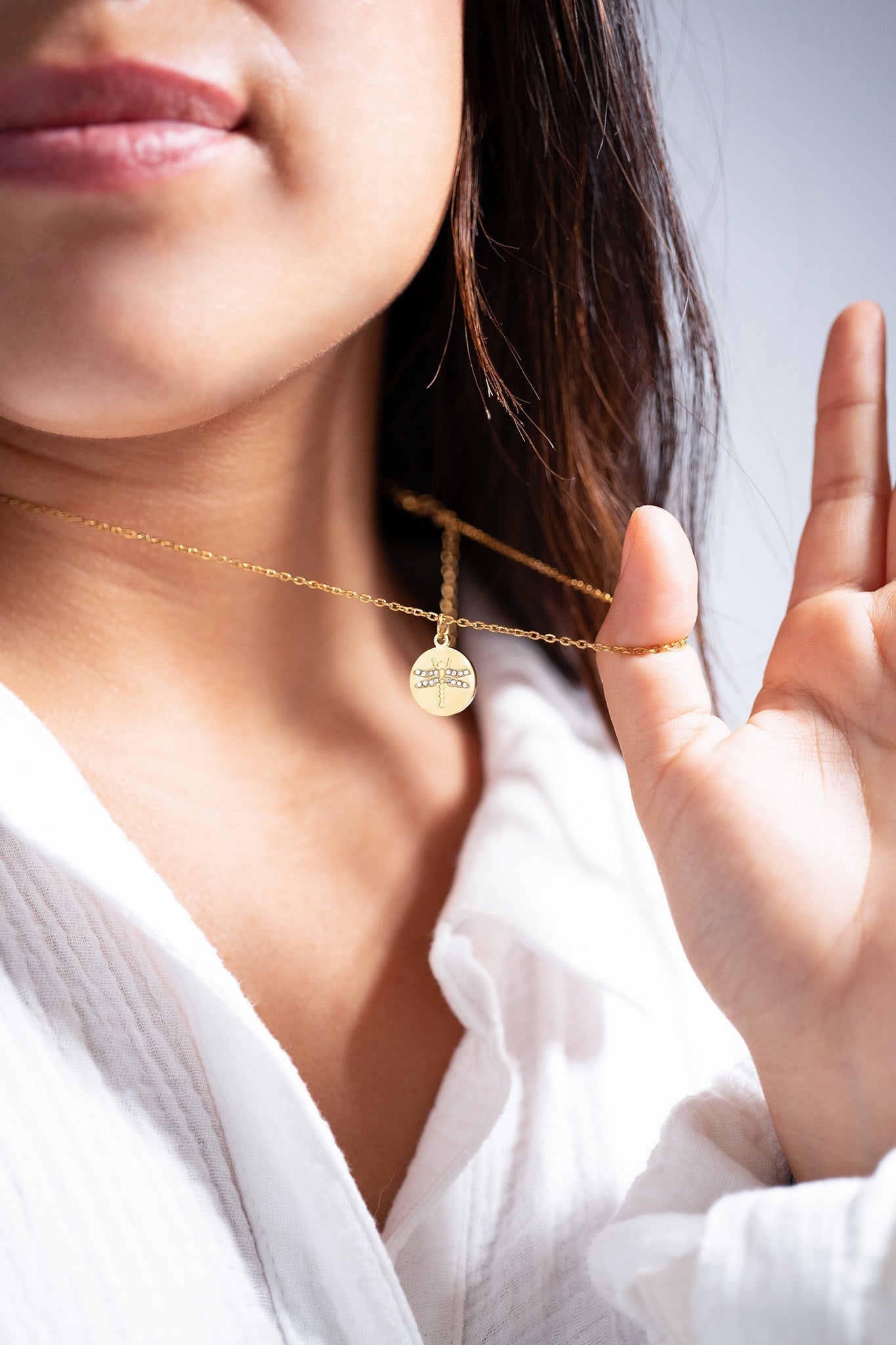Gold Dragonfly Necklace – 18K Gold Plated Stainless Steel Pendant Jewelry - Necklaces | Sunflower Soul Boutique