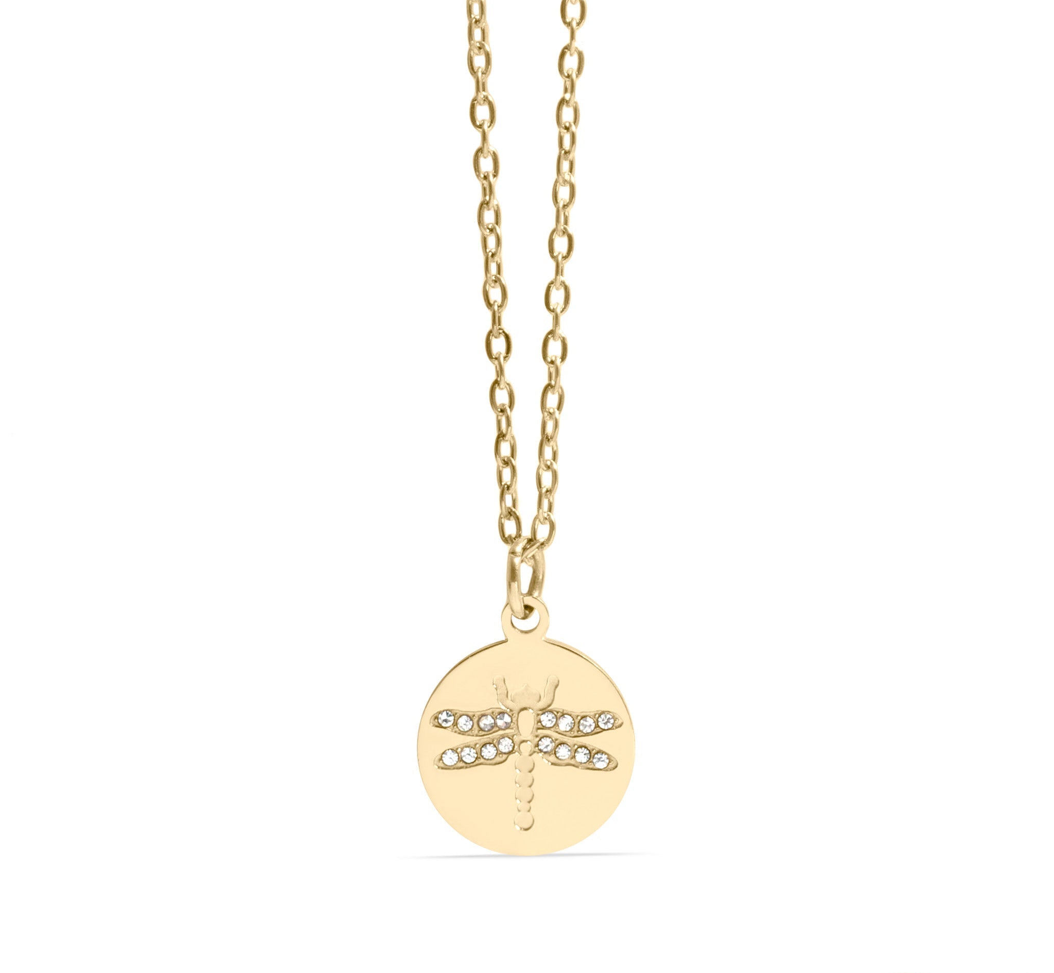 Gold Dragonfly Necklace – 18K Gold Plated Stainless Steel Pendant Jewelry - Necklaces | Sunflower Soul Boutique